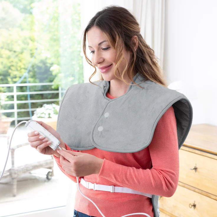 medisana HP 630 Wärmecape für Nacken, Schulter und Rücken, elektrisch, Wärmeponcho mit 4 Temperaturstufen, Überhitzungsschutz, Abschaltautomatik, waschbar – Bild 3