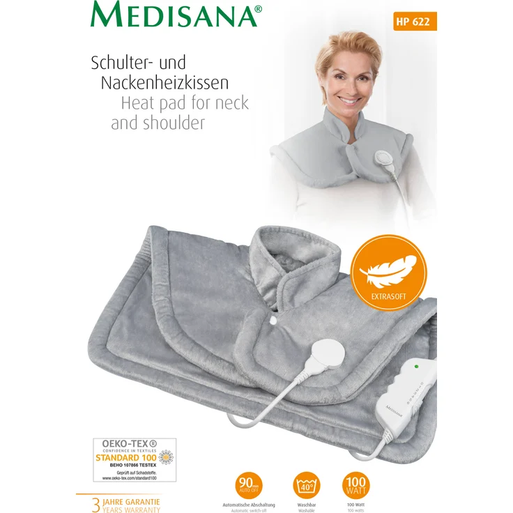 medisana HP 622 Wärmecape elektrisch, Wärmekissen für die Schulter, Wärmeponcho mit 6 Temperaturstufen, Schulterheizkissen mit Überhitzungsschutz und Abschaltautomatik, waschbar – Bild 2
