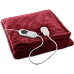 Klarstein Dr. Watson XL Heizdecke 120W waschbar 150x100cm Mikroplüsch Bordeaux