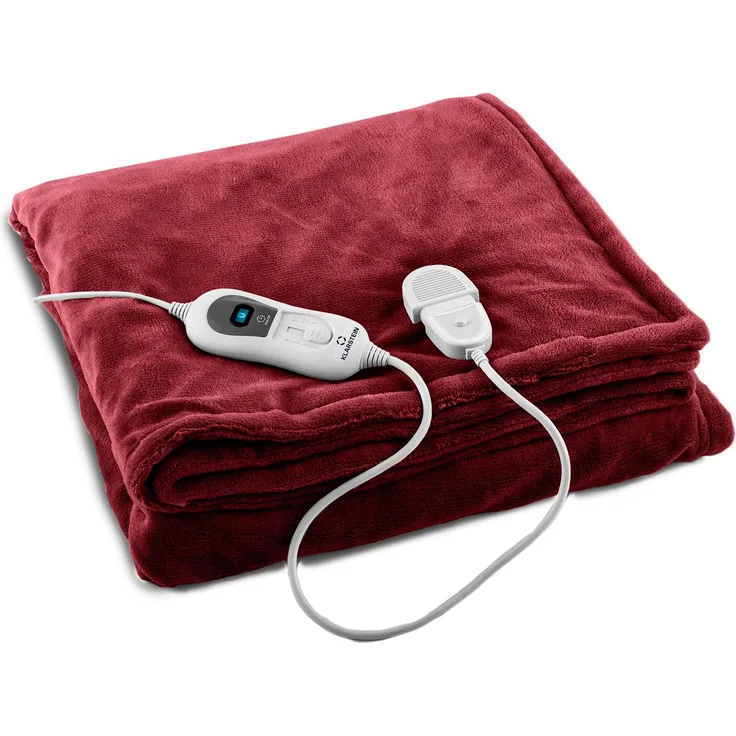 Klarstein Dr. Watson XL Heizdecke 120W waschbar 150x100cm Mikroplüsch Bordeaux