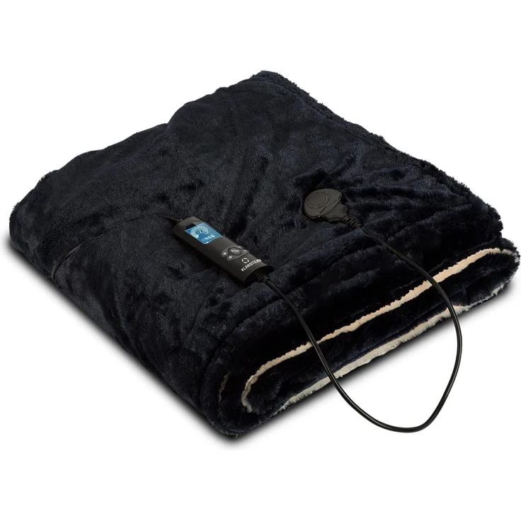 Klarstein Dr. Watson SuperSoft Heizdecke 120W 180x130cm Teddy-Plüsch, schwarz – Bild 1