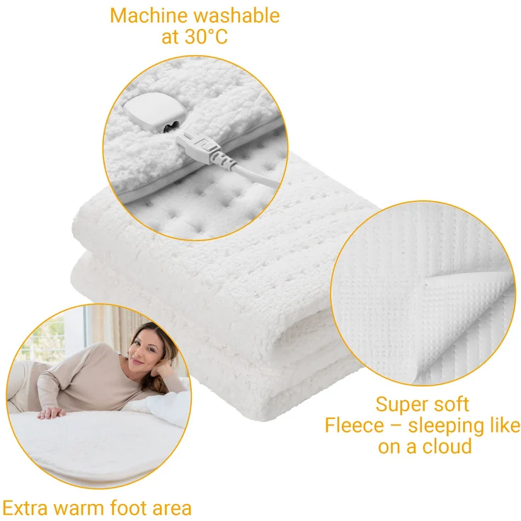 medisana HU 672 Wärmeunterbett super-flauschig, 150 x 80 cm, Schlafen wie auf Wolken, Abschaltautomatik, Überhitzungsschutz, 4 Temperaturstufen, waschbar, Matratzenheizung für alle gängigen Matratzen – Bild 7