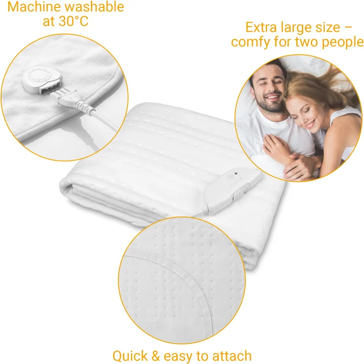 medisana HU 676 XXL-Wärmeunterbett King Size mit 2 Bedienelementen, 150 x 160 cm, Abschaltautomatik, mit Überhitzungsschutz, 4 Temperaturstufen, waschbar, Bettwärmer für alle gängigen Matratzen – Bild 7