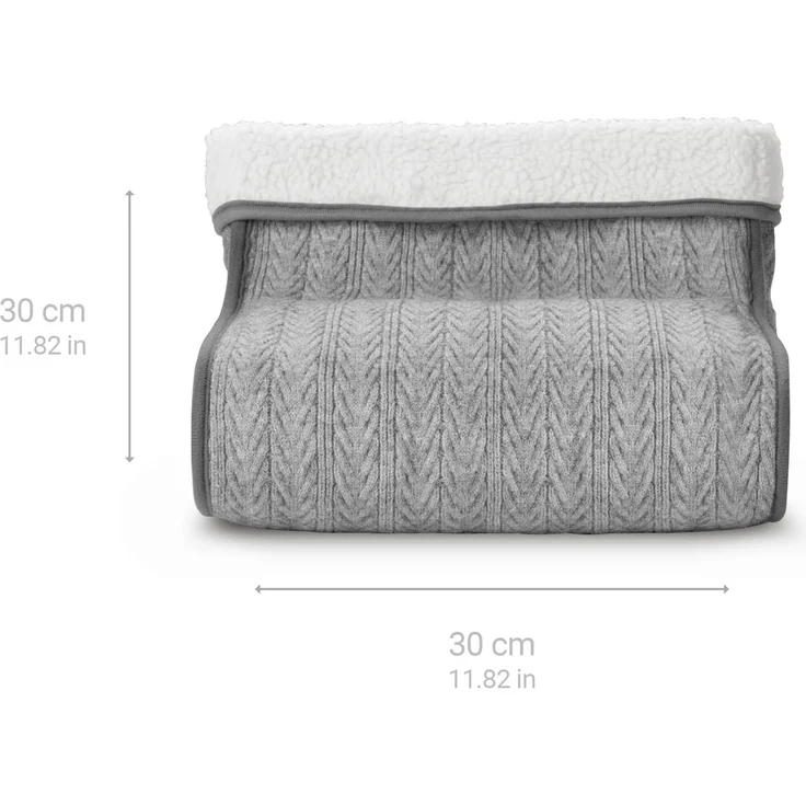 medisana FW 150 Fußwärmer im Strickmuster, elektrische Fußheizung, 3 Temperaturstufen, Abschaltautomatik, Überhitzungsschutz, flauschig waschbarem Innenfutter – Bild 2