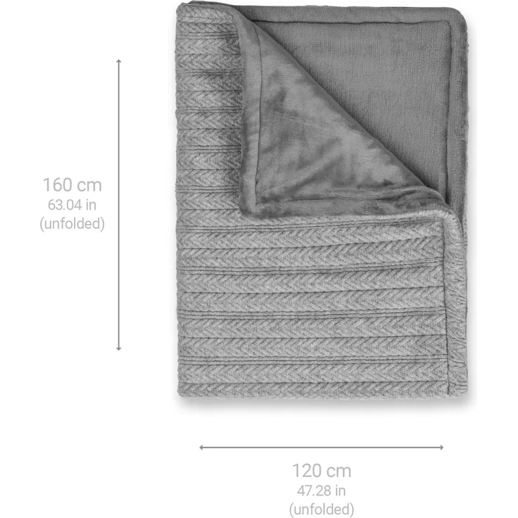 medisana HB 680 Kuschelheizdecke, Kuscheldecke im Strickmuster mit Abschaltautomatik, waschbar, 3 Temperaturstufen 160 x 120 cm, 2-farbig Wendeoptik – Bild 2