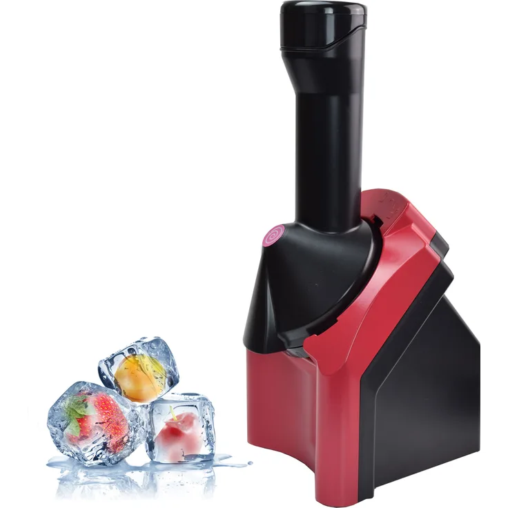 Gino-Gelati Chef FIM Frucht-Eismaschine, 300W, für gefrorene Früchte, Kunststoff, elektrisch, schwarz, rot