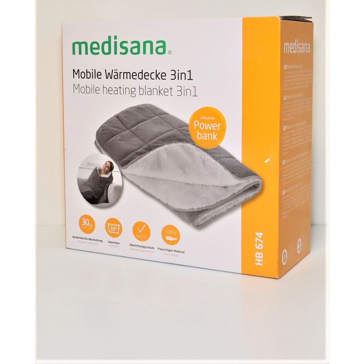medisana HB 674 3in1 Kuschelheizdecke für Unterwegs mit Powerbank, Poncho, Überwurf, variable Einsatzmöglichkeiten, waschbar, Abschaltautomatik, Überhitzungsschutz