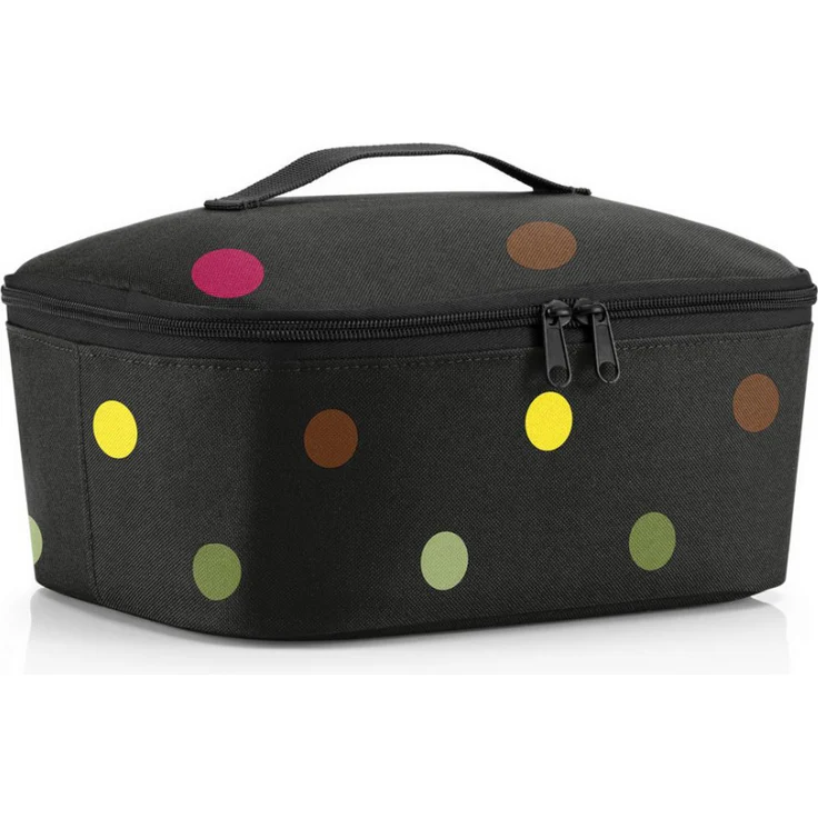 reisenthel coolerbag M Kühltasche, 4,5 L, 28 x 12 x 22,5 cm, pocket dots, schwarz – Bild 1
