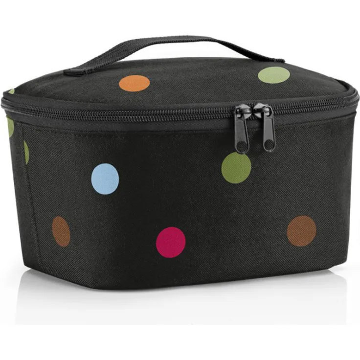 reisenthel coolerbag S Kühltasche, 2,5 L, 20 x 12 x 16 cm, pocket dots, schwarz