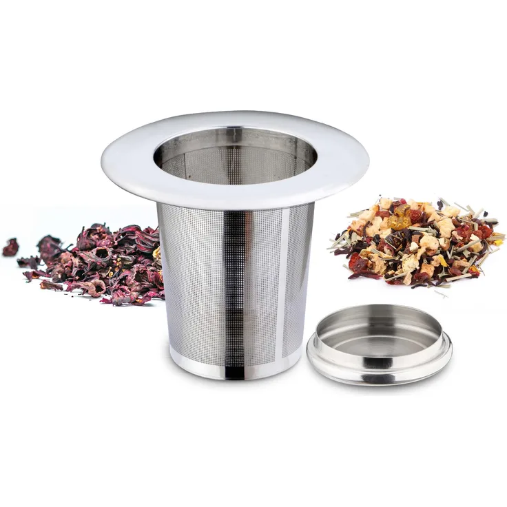 Weis 13661 Edelstahl Tee Filter Teefilter Teesieb mit  Rand 9cm für Tassen