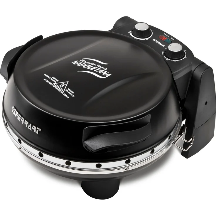 G3Ferrari G 10032 Napoletana Pizzeria Snack, Pizzaofen, Nero, 1200W, bis zu 400°C, Thermostat, Timer, Kontrollleuchte, elektrisch, schwarz – Bild 1