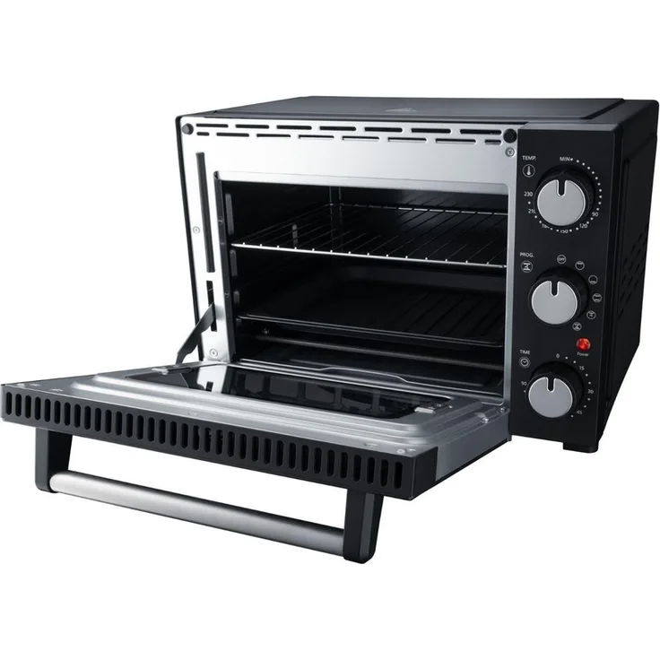 Steba KB M19 schwarz Mini-Backofen Umluft 19 L 1400W Timer Grillrost Krümelblech