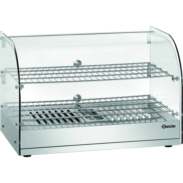 Bartscher 5200 2ER Heiße Theke, 2 Ebenen, Sicherheitsglas, Kontrollleuchte, 45 Liter, silber