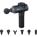 Beurer MG 180 Massage Gun Muskelmassagegerät Handmassagegerät zur Aktivierung und Regeneration 6 Massageaufsätze 4 Intensitätsstufen schwarz