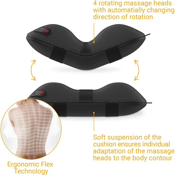 medisana CL 300 Shiatsu-Massagekissen mit Wärmefunktion, individuelle ergonomische Anpassung an den Rücken mit 4 Massageköpfen für Schultern, Rücken, Beine und Nacken – Bild 5