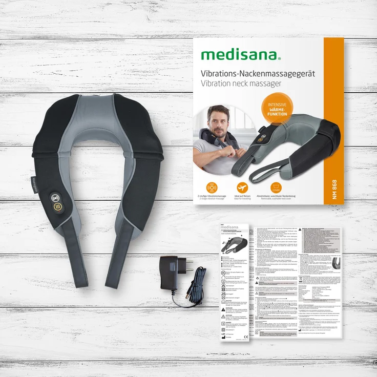 medisana NM 868 Nacken-Massagekissen mit Vibrationsmassage, verbesserte Wärmefunktion, Vibrationsmassage für Nacken und Schulter, Nackenhörnchen akkubetrieben für Zuhause, Büro oder Unterwegs – Bild 7