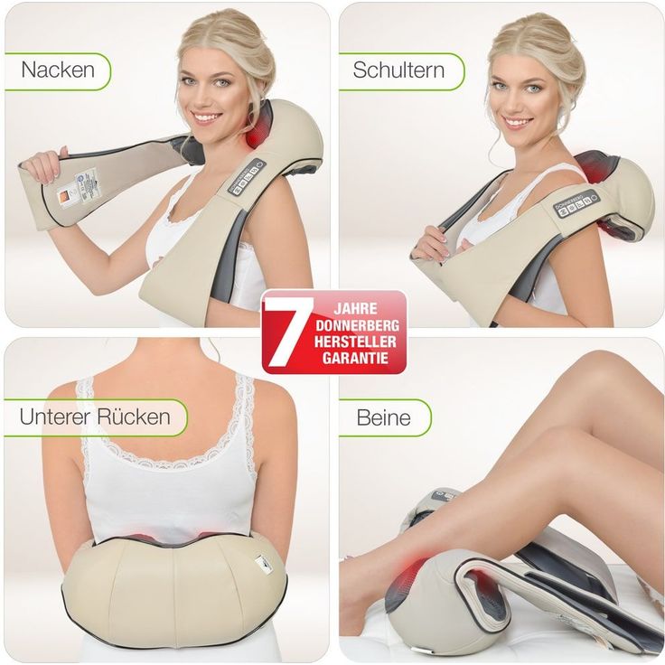 Das Original Donnerberg Nackenmassagegerät NM089 in beige Shiatsu-Massage für Nacken, Rücken, Schulter, Beine – Bild 3