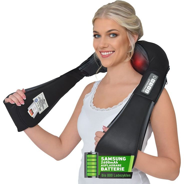 Donnerberg NM090 Nackenmassagegerät Akkubetrieb schwarz Vibrationsmassage Infrarotwärme für Nacken, Rücken, Schulter, Beine – Bild 2