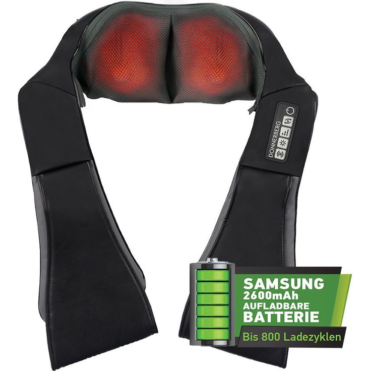 Donnerberg NM090 Nackenmassagegerät Akkubetrieb schwarz Vibrationsmassage Infrarotwärme für Nacken, Rücken, Schulter, Beine