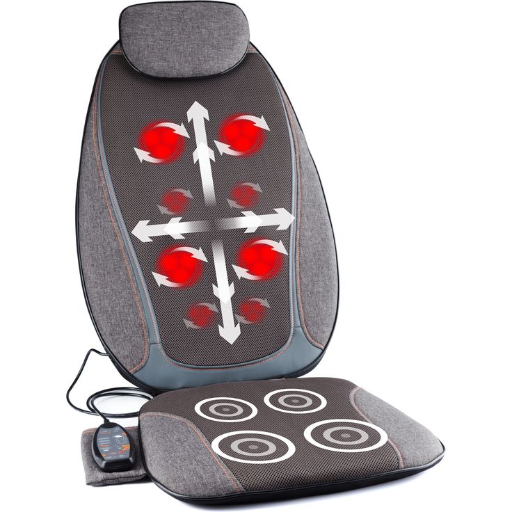Medivon COSY-SHIATSU Massage- und Vibrationsmatte, 3 Vibrationsstufen, 4 Massageköpfe, Massageauflage mit Wärme- und Vibrationsfunktion grau