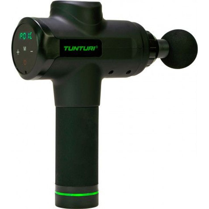 Tunturi Massagepistole 23 x 7 x 24,5 cm ABS, schwarz-grün, 5-teilig