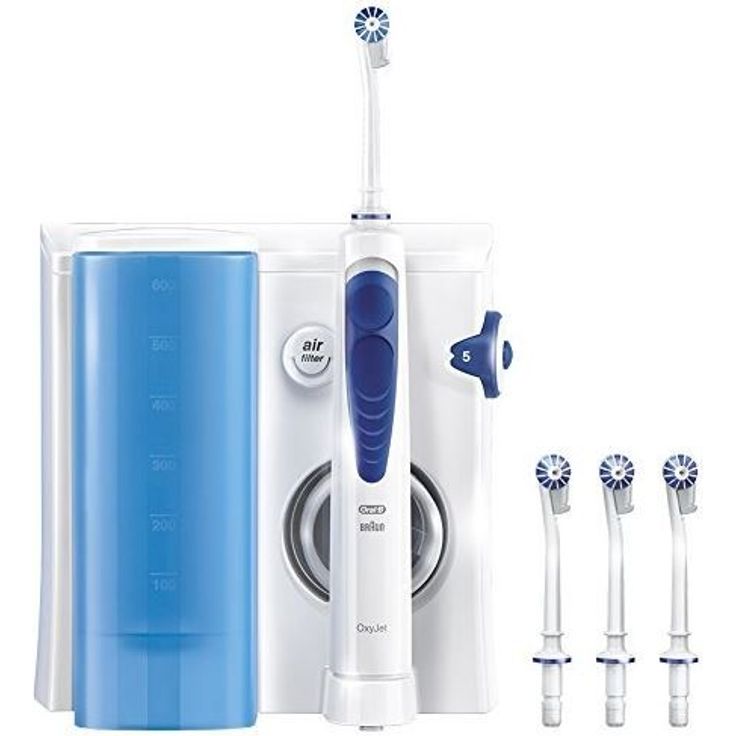 Oral-B Oxy Jet Reinigungssystem, Munddusche mit Mikro-Luftblasen-Technologie, 4 Aufsteckdüsen