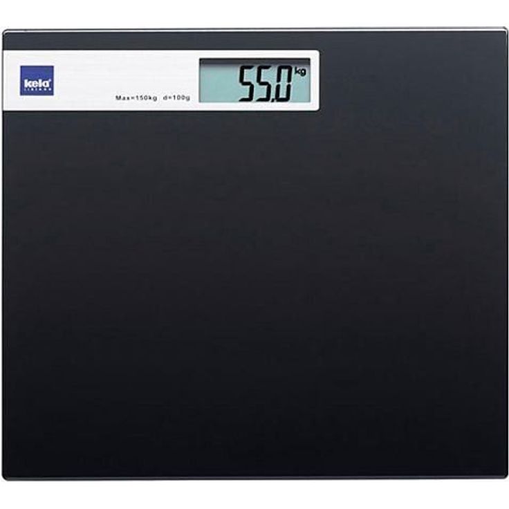 KELA 21298 Personenwaage, Batteriebetrieben, Graphit, Glas, Schwarz