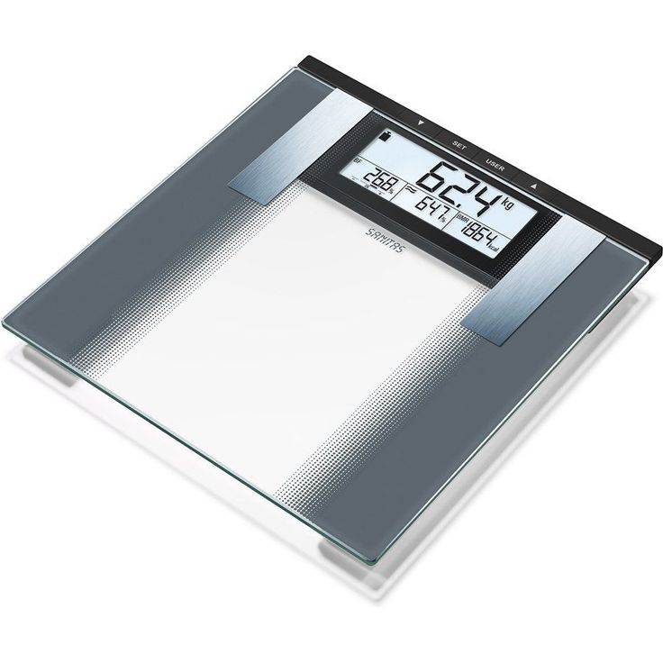 Sanitas SBG 21 Diagnosewaage, zur Messung von Gewicht, Körperfett, Körperwasser, und Muskelanteil, Knochenmasse, Kalorienbedarf