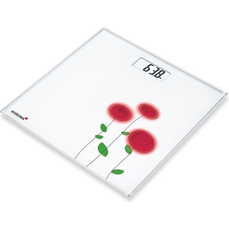 Korona 74756 Personenwaage Greta - Glas weiss mit Motiv, compact, digital und elektronisch genau