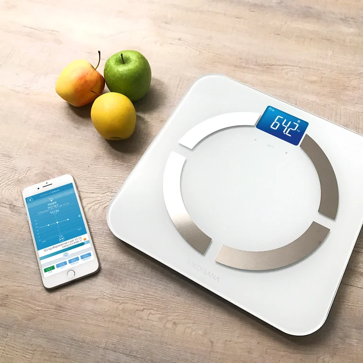 medisana BS 430 connect, digitale Körperanalysewaage 180 kg, Personenwaage zur Messung von Körperfett, Körperwasser, Muskelmasse und Knochengewicht, Körperfettwaage mit Körperanalyse App – Bild 4