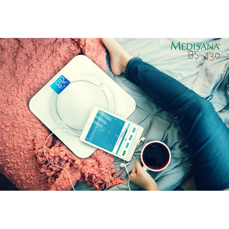 medisana BS 430 connect, digitale Körperanalysewaage 180 kg, Personenwaage zur Messung von Körperfett, Körperwasser, Muskelmasse und Knochengewicht, Körperfettwaage mit Körperanalyse App – Bild 8