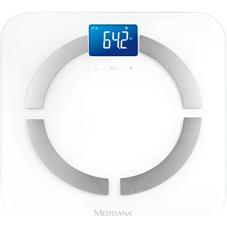 medisana BS 430 connect, digitale Körperanalysewaage 180 kg, Personenwaage zur Messung von Körperfett, Körperwasser, Muskelmasse und Knochengewicht, Körperfettwaage mit Körperanalyse App