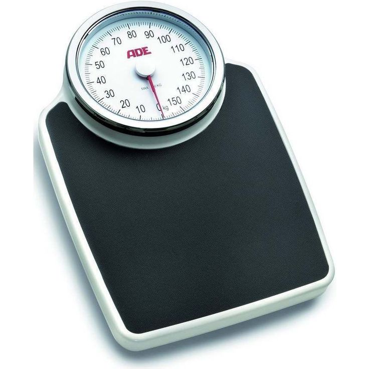 ADE Mechanische Personenwaage M 308800 Clinica, Zuverlässige, analoge XL Badezimmerwaage im klassischen Doktorwaagen, Design, Große, rutschfeste Wiegefläche und robustes Metallgehäuse, Retro, Look, Weiß