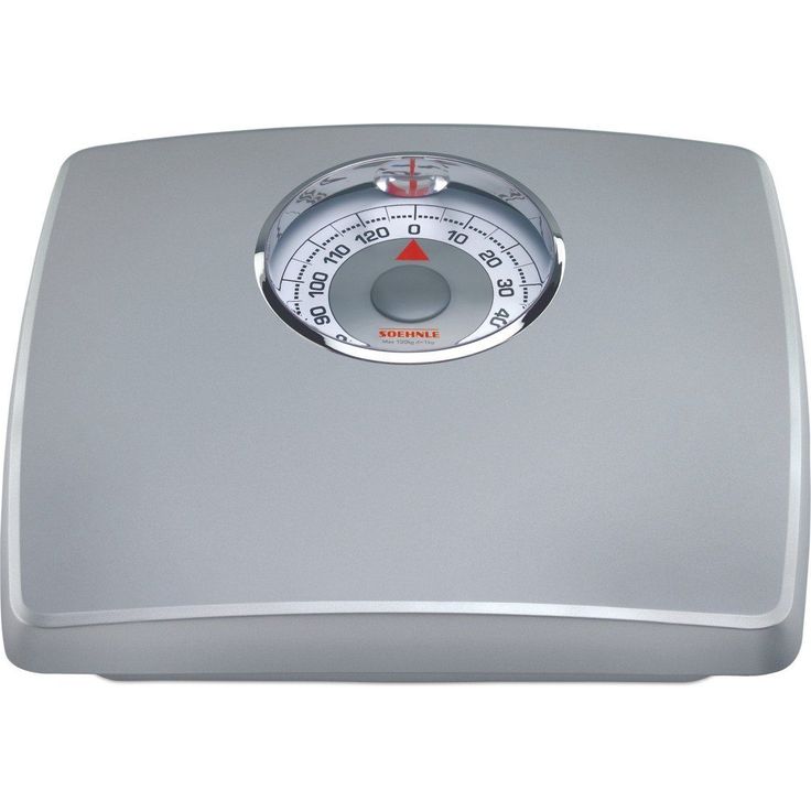 Soehnle Analog Loupe Personenwaage, silber, Waage mit einer Tragkraft von 130 kg, Personenwaage mit 1 kg Teilung, Körperwaage für gute Standsicherheit