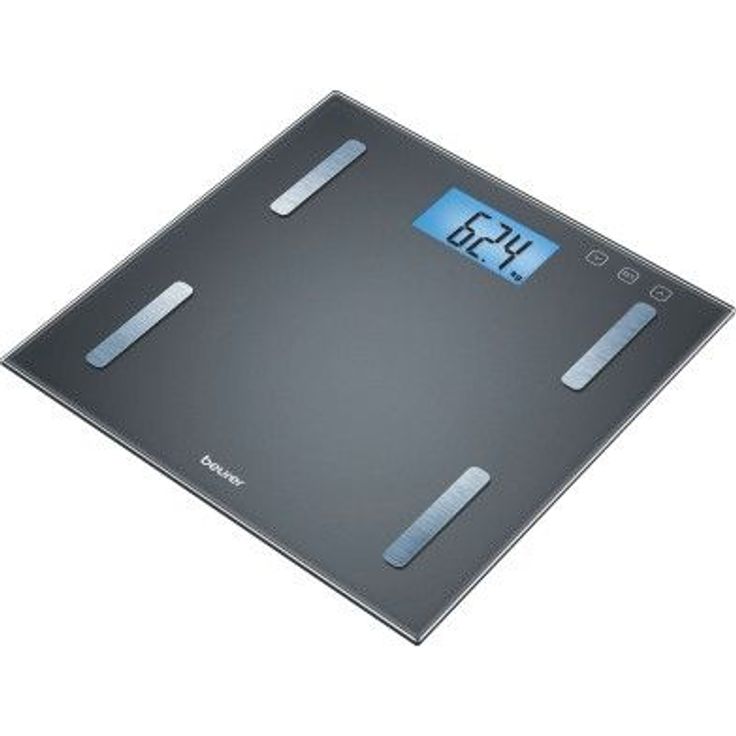 Beurer BF 180 Diagnosewaage, Körperfettwaage mit BMI, Berechnung und großer LCD, Anzeige, schwarz