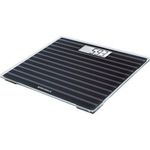 Soehnle Style Sense Compact 200 Black Edition, Personen Digitalwaage in kompakter Größe, Waage mit gut lesbarer LCD, Anzeige, Personenwaage im extraflachen, schwarzem Design