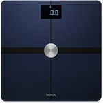 Nokia/Withings Body WLAN-Smart-Waage zur Körperanalyse, Messung von Körperfett, BMI, Muskelmasse, Wasseranteil, digitale Personenwaage, App-Sync via Bluetooth oder WLAN, schwarz