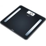 Beurer BF 600 Diagnosewaage schwarz, Messung von Körperfett, Körperwasser, Muskelanteil und Knochenmasse, mit App, Anbindung, zertifizierter Datenschutz