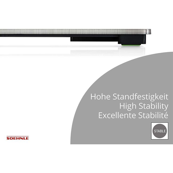 Soehnle Style Sense Safe 300 Personen Digitalwaage mit extragroßer LCD-Anzeige, Waage mit Anti-Fingerprint-Beschichtung, flache Personenwaage – Bild 4