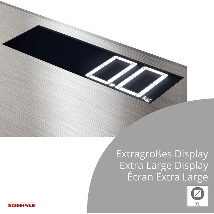 Soehnle Style Sense Safe 300 Personen Digitalwaage mit extragroßer LCD-Anzeige, Waage mit Anti-Fingerprint-Beschichtung, flache Personenwaage – Bild 3