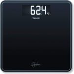 Beurer GS 400 black Signature Line Glas, Personenwaage, mit großer Trittfläche aus Sicherheitsglas, stylischem Schwarz, Display im XL, Format und Tragkraft bis 200 kg