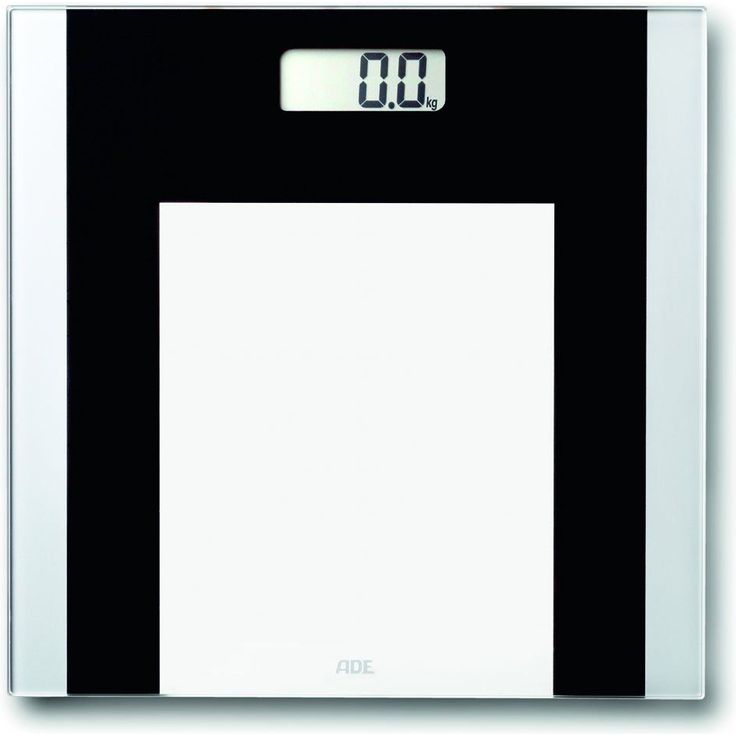 ADE Digitale Personenwaage BE 1722 Ylvie Waage mit transparenter Wiegefläche, genaue Gewichtsbestimmung bis 180 kg, inklusive Batterie schwarz, weiß