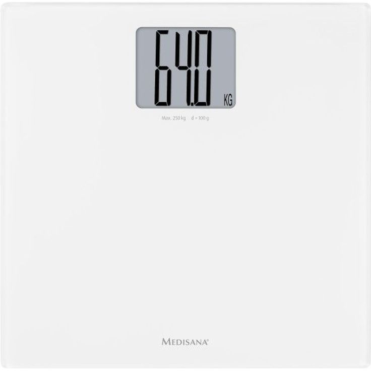 medisana PS 470 digitale XL Personenwaage bis 250 kg,  Badezimmerwaage aus gehärtetem Sicherheitsglas und automatischer Abschaltung