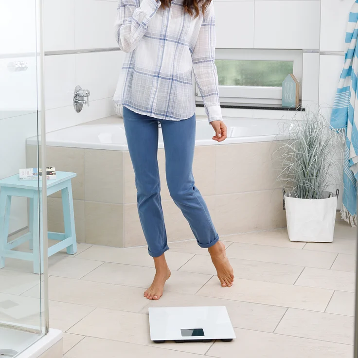 medisana PS 470 digitale XL Personenwaage bis 250 kg,  Badezimmerwaage aus gehärtetem Sicherheitsglas und automatischer Abschaltung – Bild 6