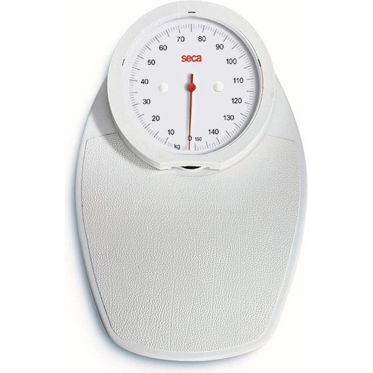 Seca Viva 750 weiß, mechanische Personenwaage mit Kunstledertrittfläche, 1-kg-Wiegeschritte