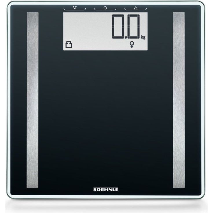 Soehnle Shape Sense Control 100 Körperanalysewaage für Fitnesseinsteiger, Waage berechnet Wasser, und Fettanteil, Personenwaage mit großer LCD, Anzeige