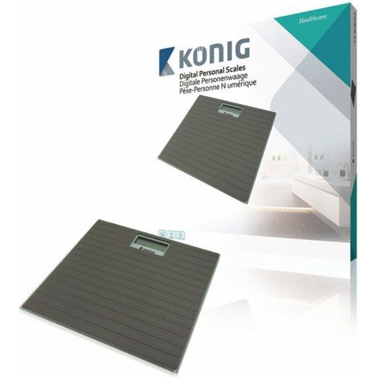 König hc, ps12 cremeweiß Digitale Personenwaage rutschfest