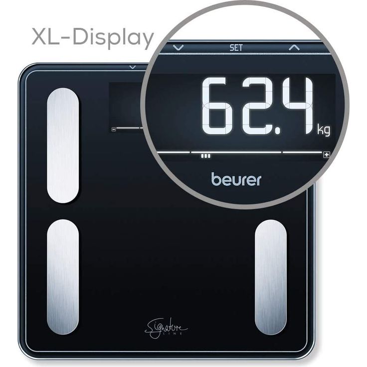 Beurer BF 400 black Diagnosewaage Signature Line, präzise Körperanalyse für bis zu 10 Personen, mit extra großem Invers, LCD, Display, Tragkraft bis 200 kg – Bild 4