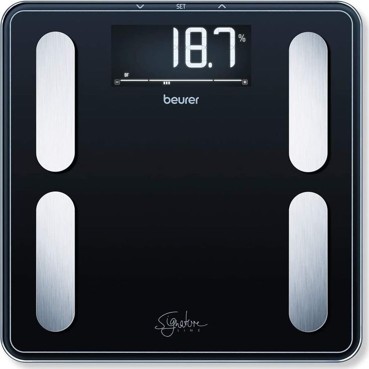 Beurer BF 400 black Diagnosewaage Signature Line, präzise Körperanalyse für bis zu 10 Personen, mit extra großem Invers, LCD, Display, Tragkraft bis 200 kg