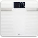 ADE Körperanalysewaage BA 1500 Linda, Digitale Waage mit Analyse von Körperfett, Körperwasser, Muskelmasse und Ermittlung Kalorienbedarf, Rutschhemmende Oberfläche, LCD Display, Personenwaage weiß